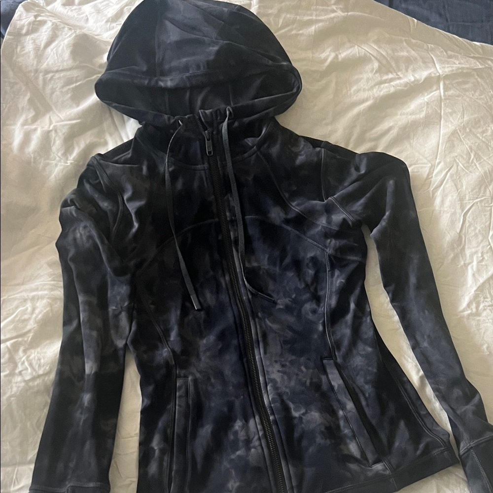 lululemon athletica Blue and Gray Tie-Dye Define Hooded Jacket- Nulu.